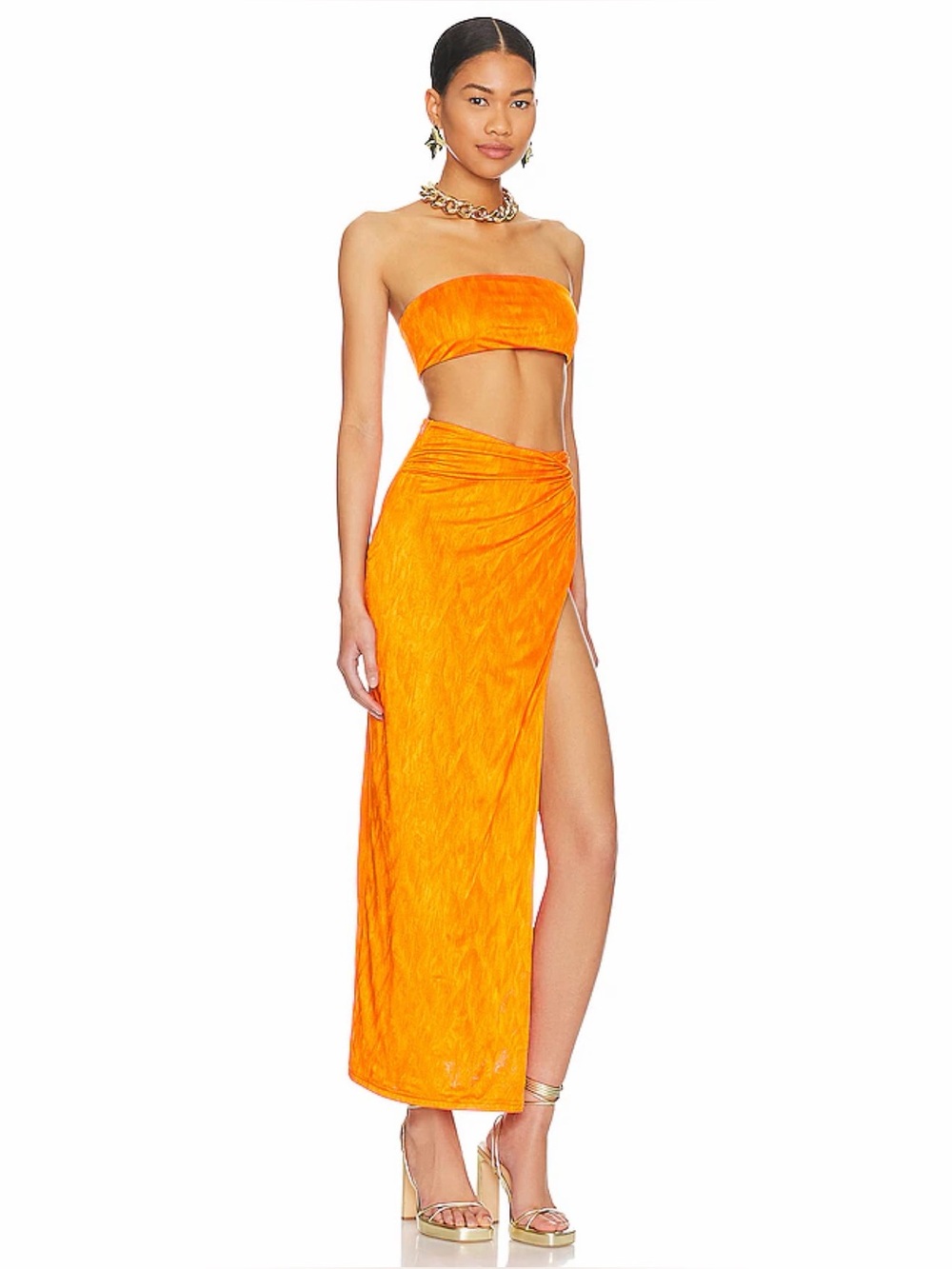 Superdown Karolyna Maxi Skirt in Orange